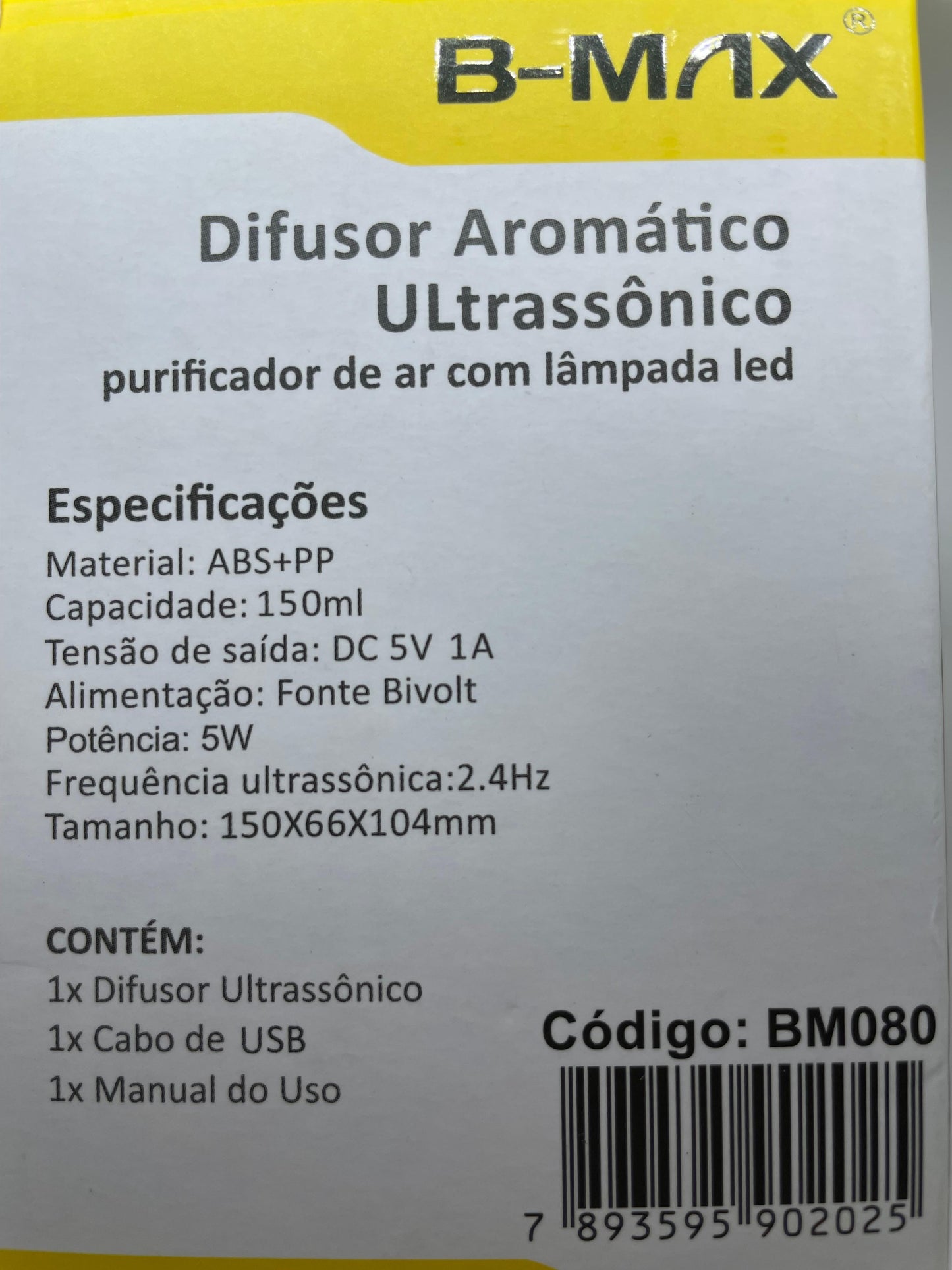 Difusor Aromático Ultrassônico B-Max BM-080