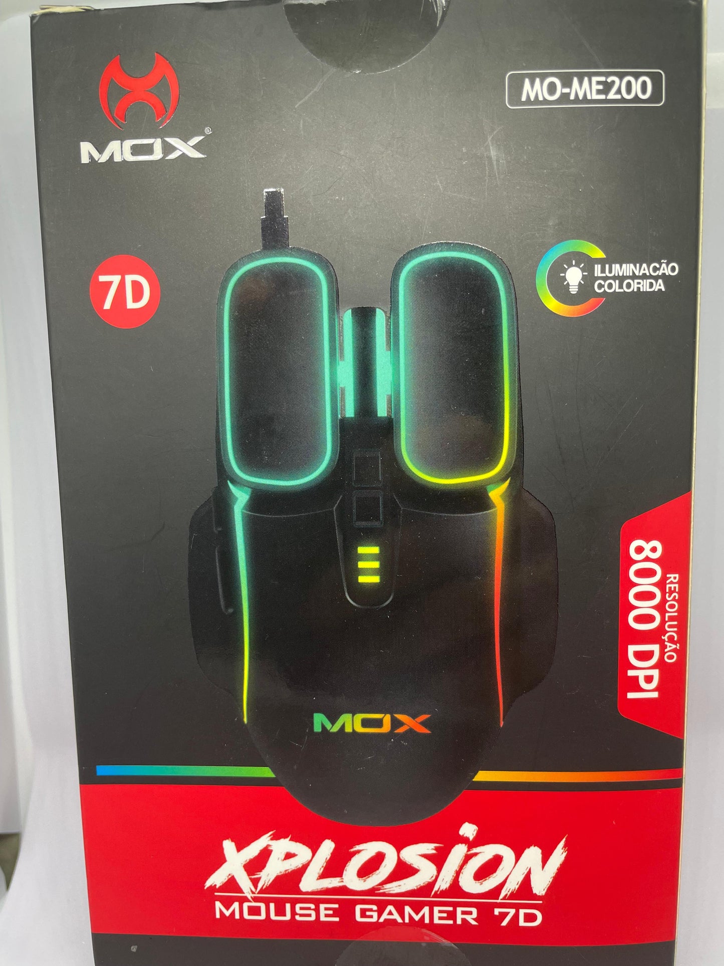 Mouse Gamer Xplosion Mox 7d Iluminação Rgb Para Jogos 8000dpi