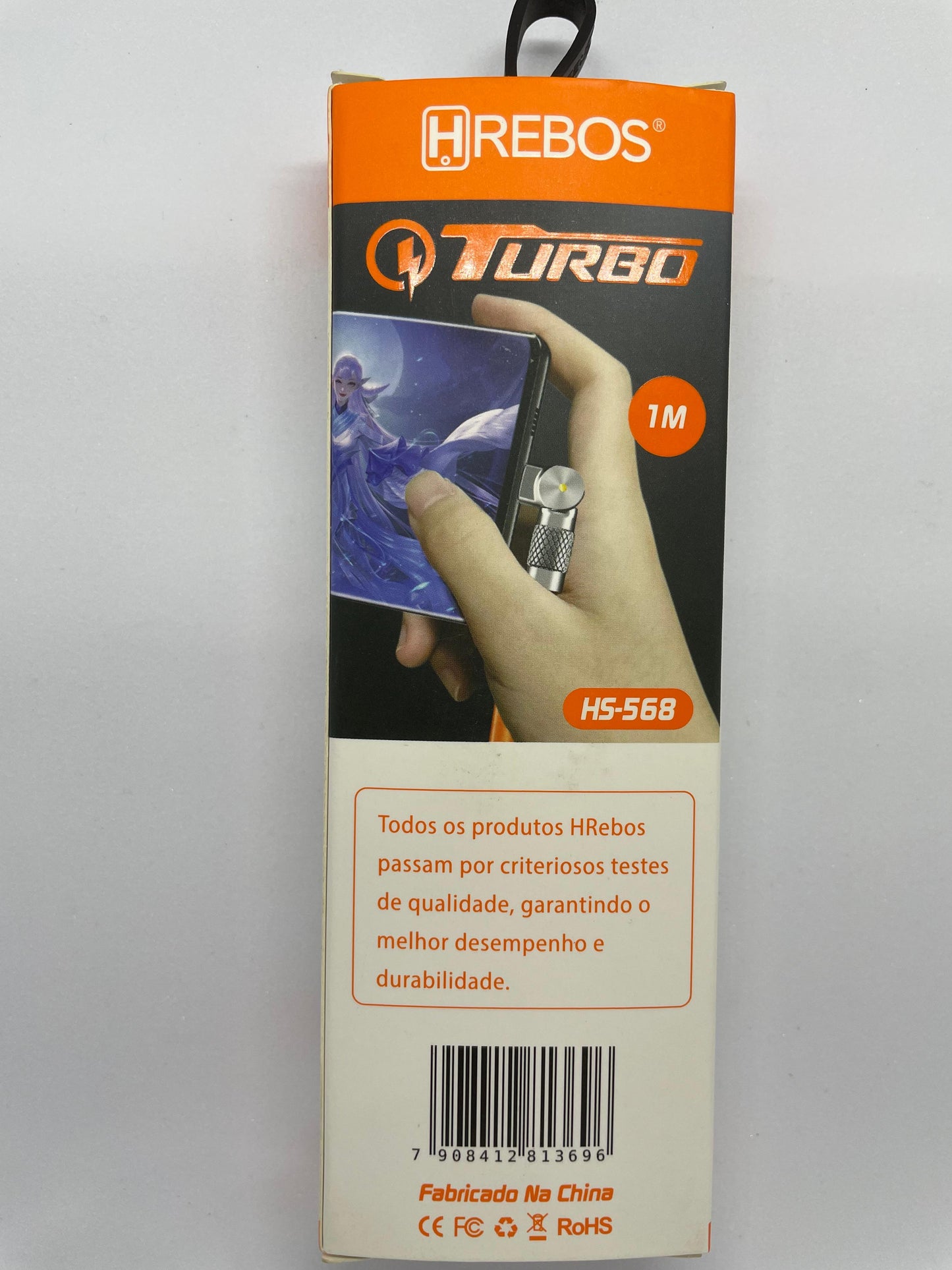 Cabo de Carregamento Turbo HS-568 HREBOS com Ponta Móvel de 180°