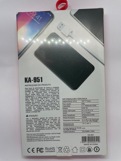 Carregador Portátil Kapbom KA-951 - 10.000mAh