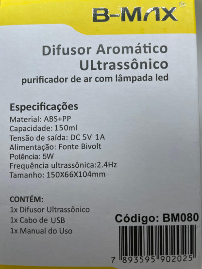 Difusor Aromático Ultrassônico B-Max BM-080