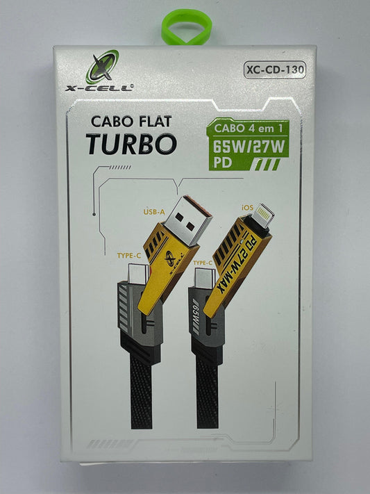 Cabo Flat Turbo 4 em 1 XC-CD-130 X-CELL